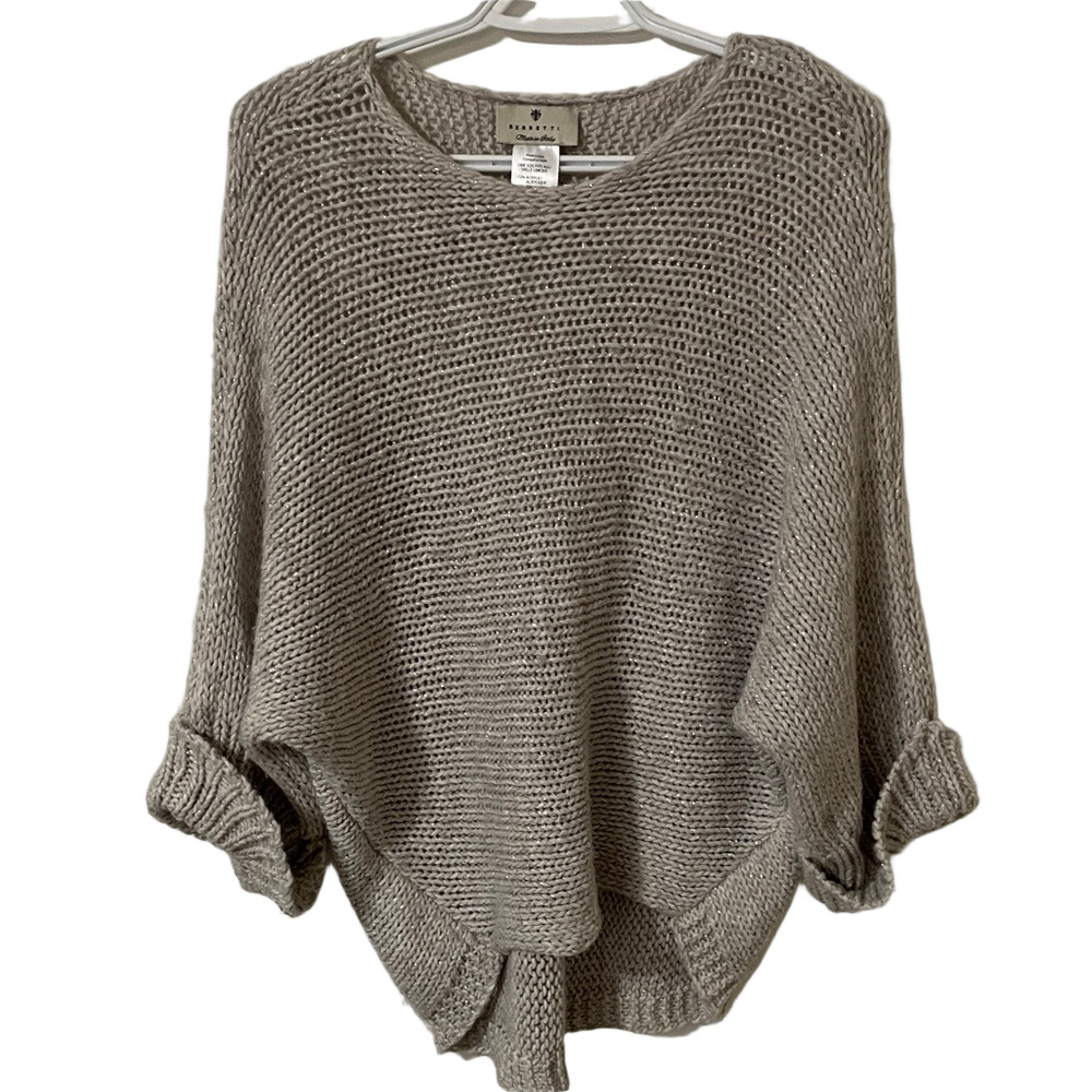 Berritti Oatmeal Colour With Silver Thread Sweater Size O/S